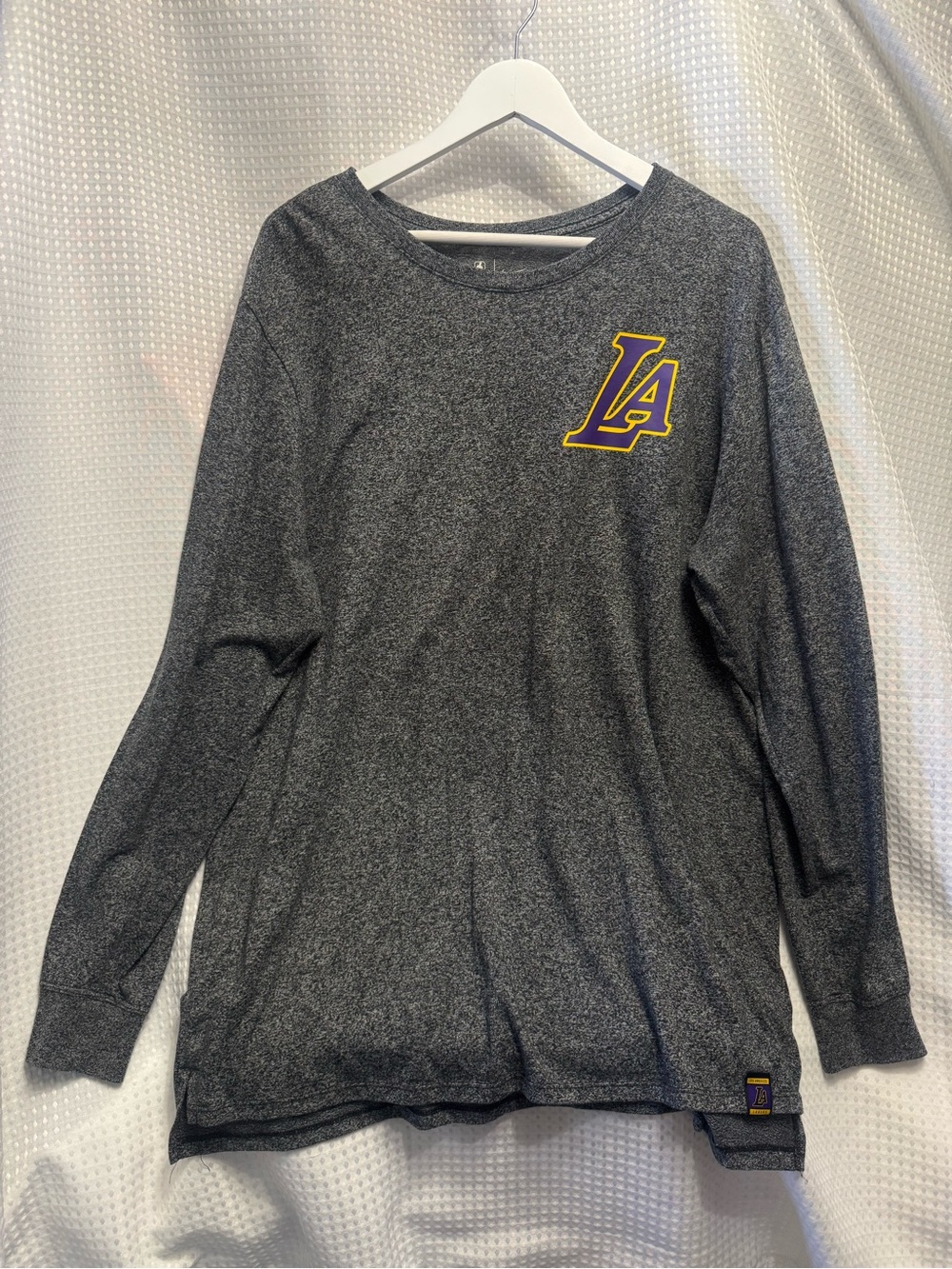 Nike Dark Gray Long Sleeve Tee with Yellow & Purple LA Patch